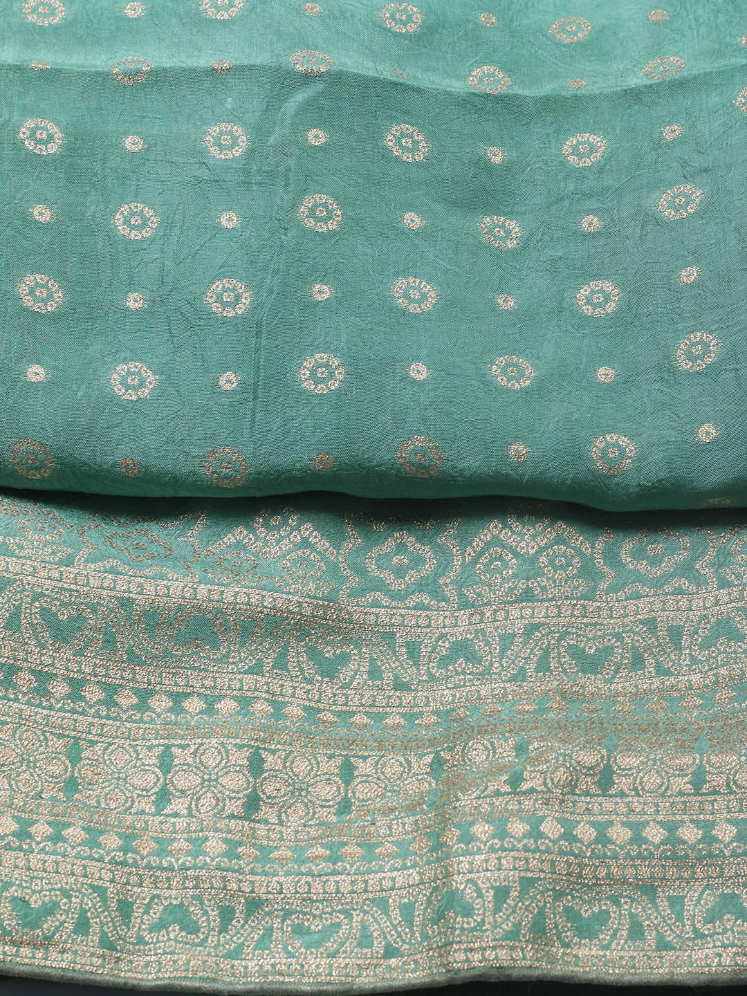Embroidered Art Silk Unstitched Suit Piece With Dupatta