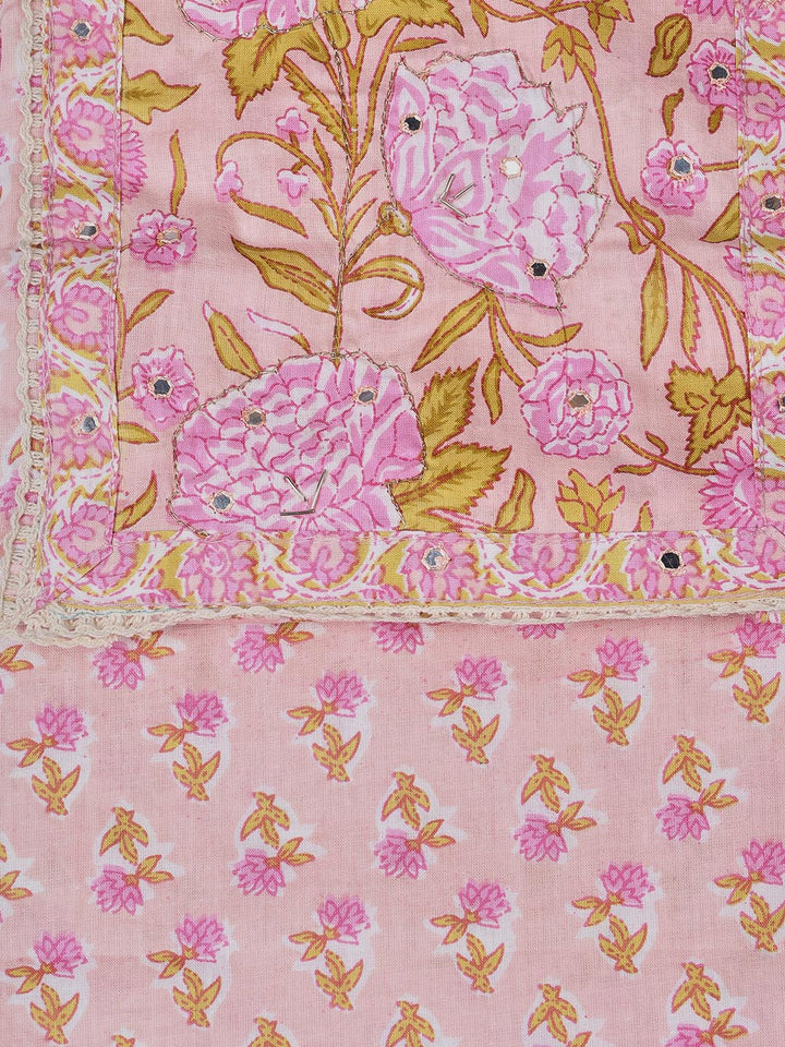 Printed Cotton Blend Unstitched Suit With Dupatta