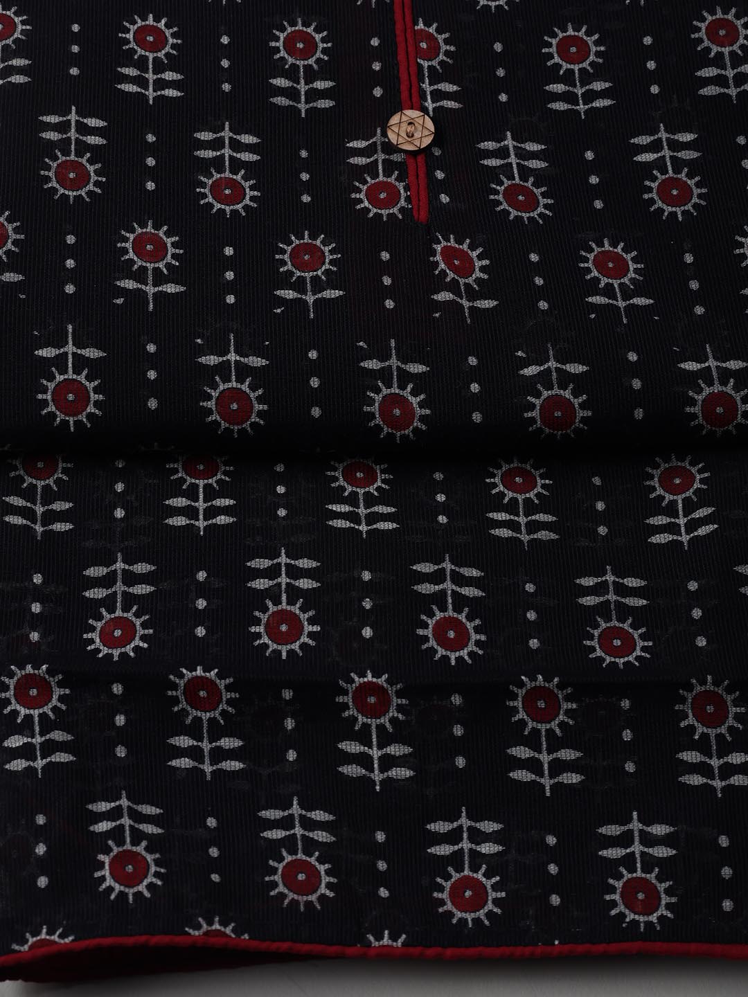Printed Cotton Blend Unstitched Suit With Dupatta