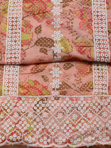 Embroidered Printed Cotton Unstitched Suit Dupatta