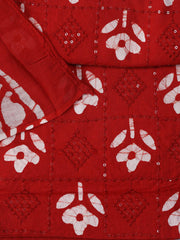 Printed Cotton Blend Unstitched Suit With Dupatta