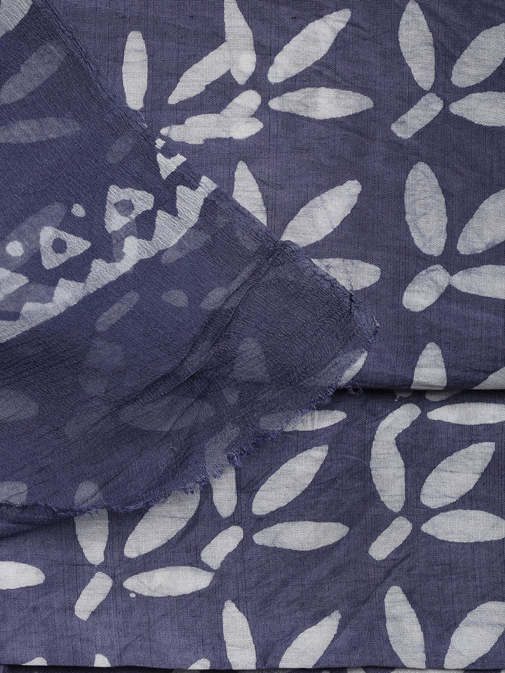 Printed Cotton Blend Unstitched Suit With Dupatta