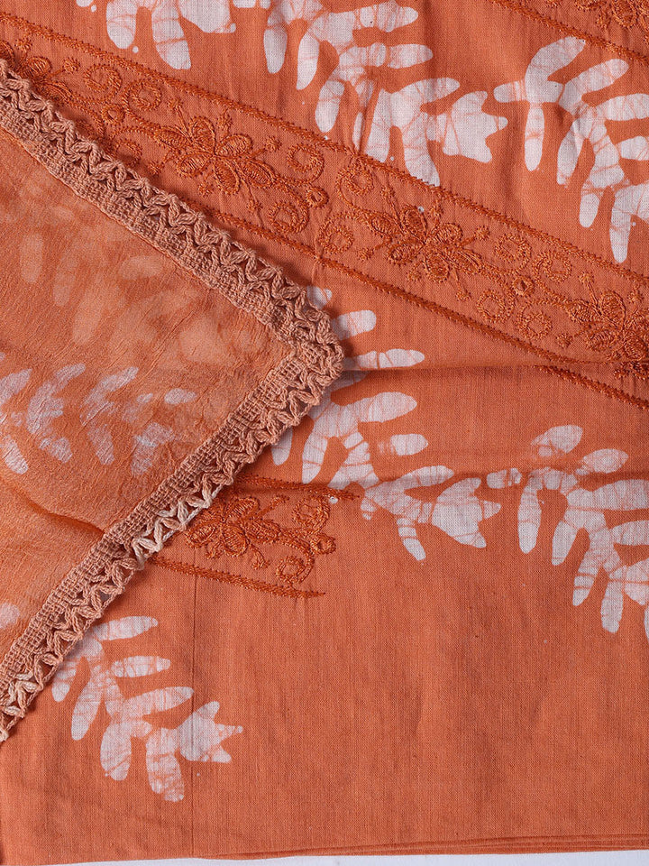 Printed Cotton Blend Unstitched Suit With Dupatta