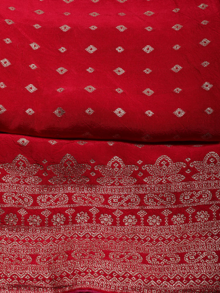 Woven Chanderi Unstitched Suit Piece With Dupatta