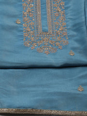 Neck Embroidered Tissue Unstitched Suit With Dupatta