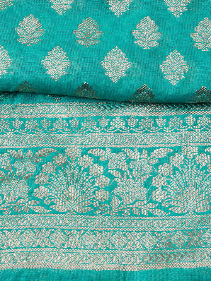 Woven Chanderi Unstitched Suit With Dupatta