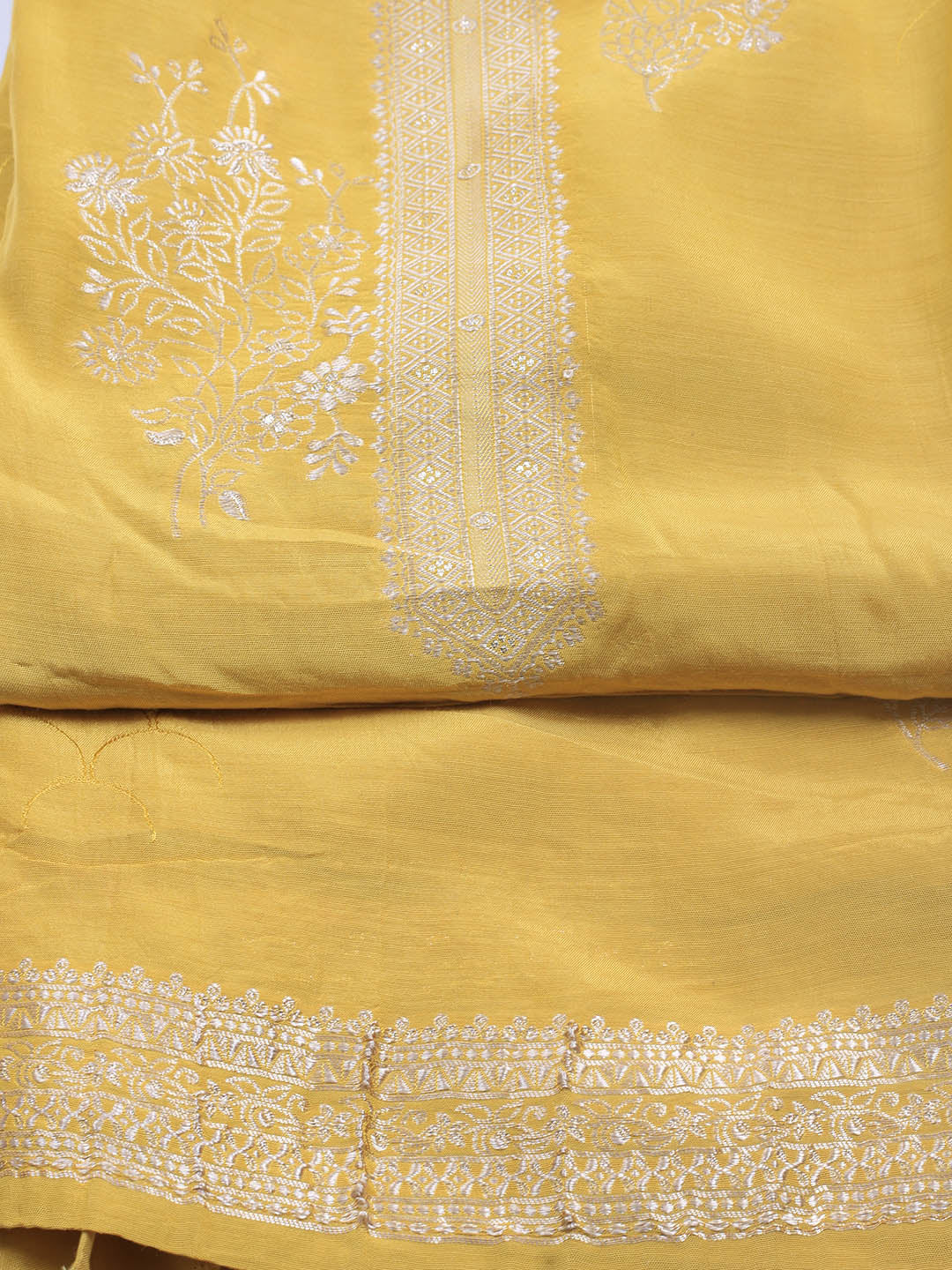 Zardozi Art Silk Unstitched Suit Piece With Dupatta
