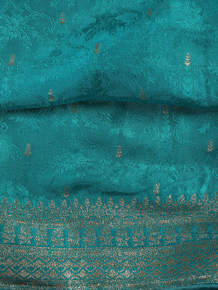 Embroidery Chanderi Unstitched Suit With Dupatta