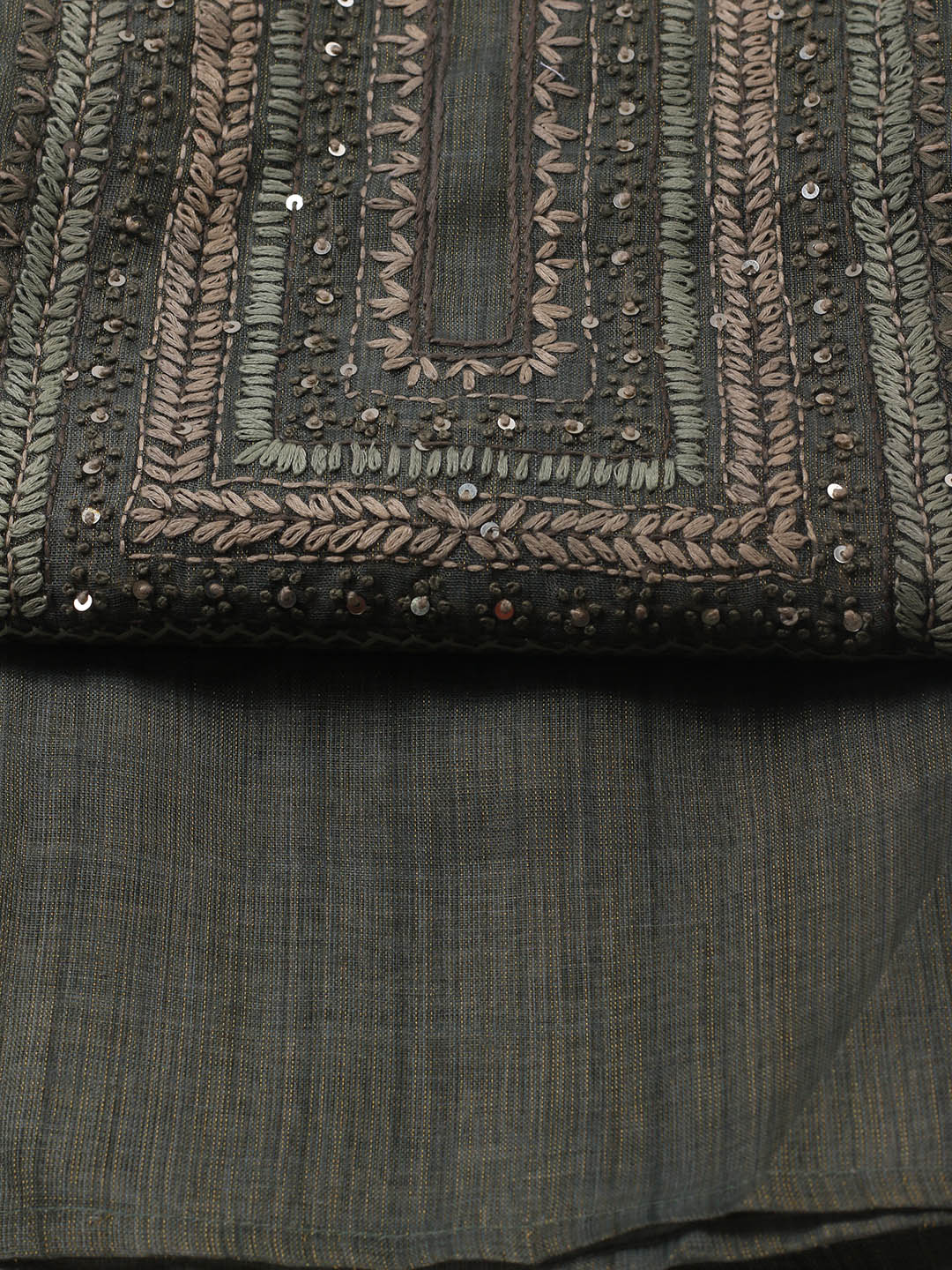 Embroidered Tissue Unstitched Suit Piece With Dupatta