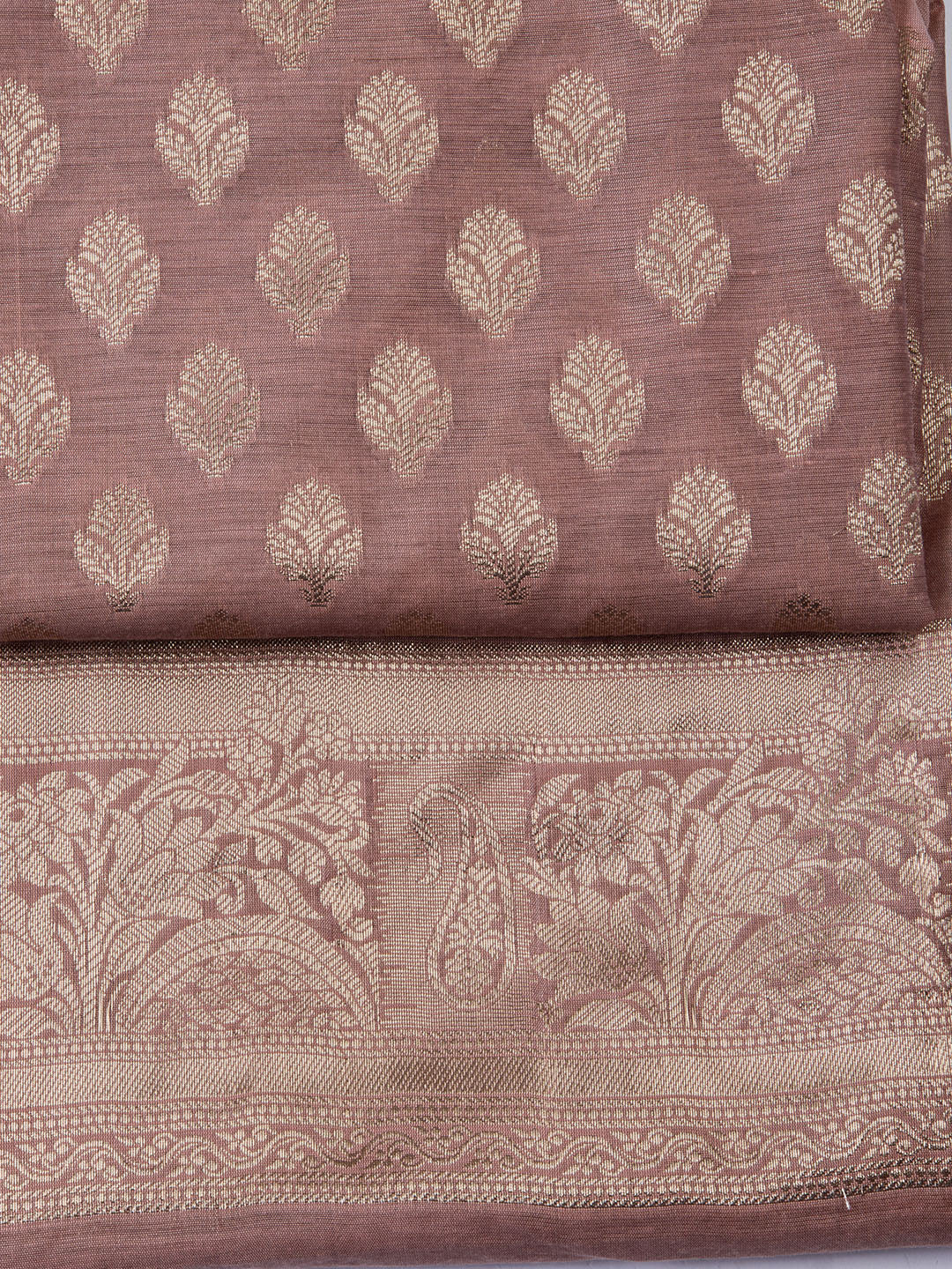 Woven Chanderi Unstitched Suit With Dupatta
