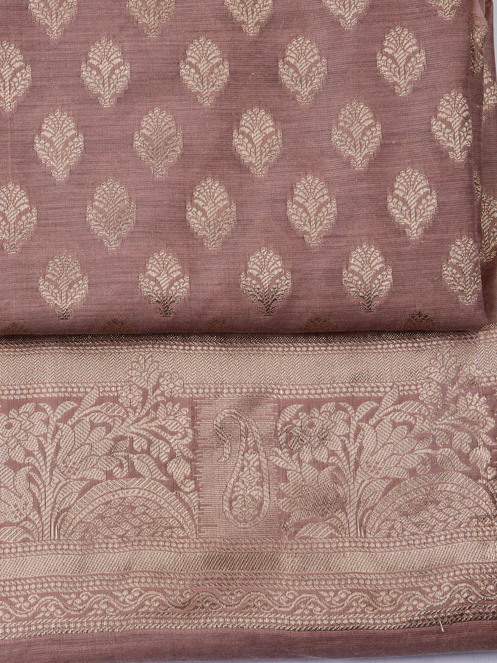 Woven Chanderi Unstitched Suit With Dupatta