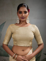 Woven Border Linen Saree