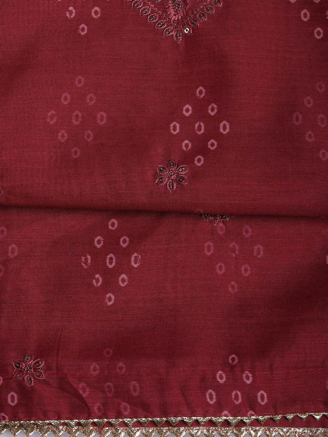 Neck Embroidery Chanderi Unstitched Suit With Dupatta
