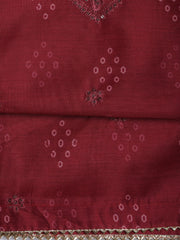 Neck Embroidery Chanderi Unstitched Suit With Dupatta