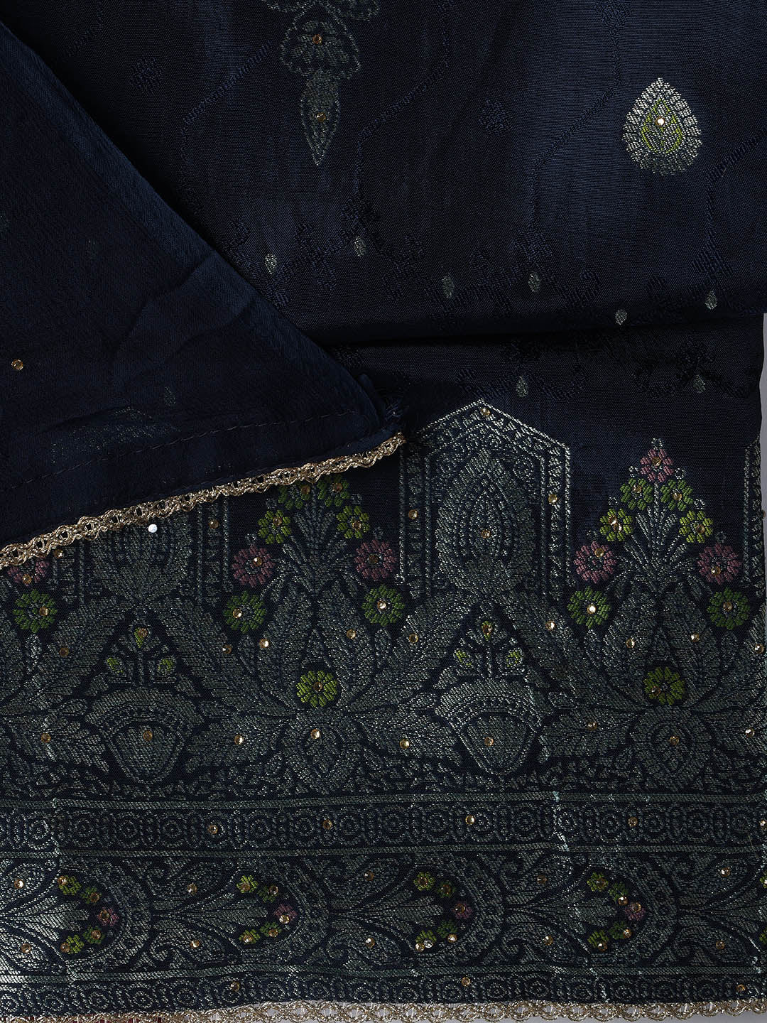 Woven Chanderi Unstitched Suit Piece With Dupatta