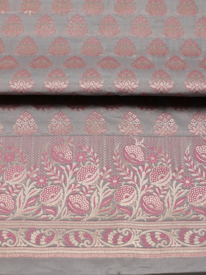 Woven Chanderi Unstitched Suit Piece With Dupatta