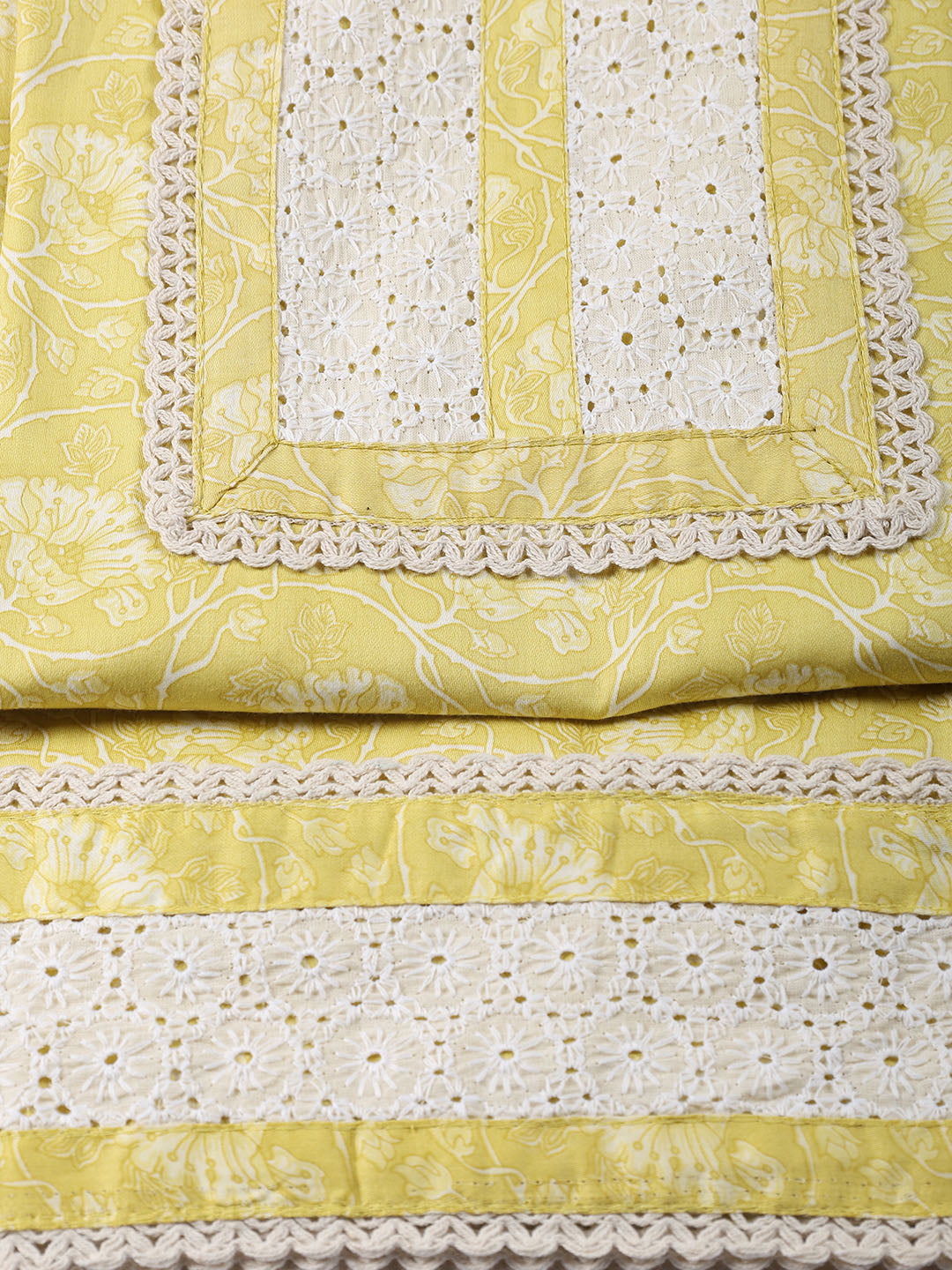 Printed Cotton Blend Unstitched Suit Piece With Dupatta