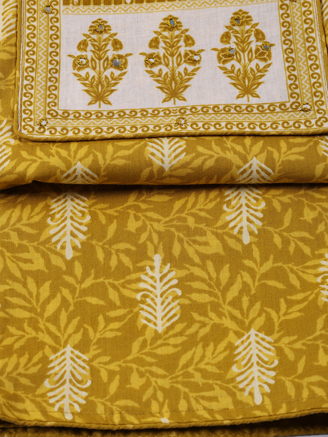 Neck Embroidered Cotton Blend Unstitched Suit With Dupatta
