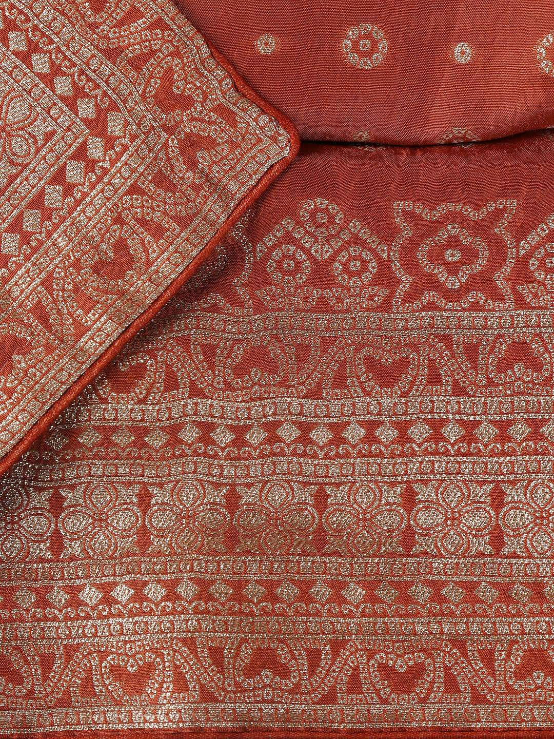 Embroidered Art Silk Unstitched Suit Piece With Dupatta