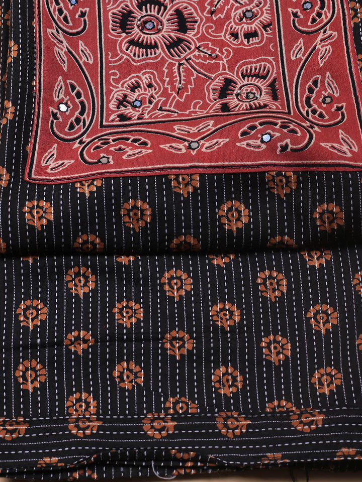 Printed Cotton Blend Unstitched Suit With Dupatta