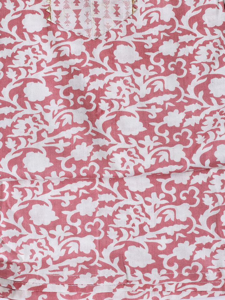 Printed Cotton Blend Unstitched Suit With Dupatta