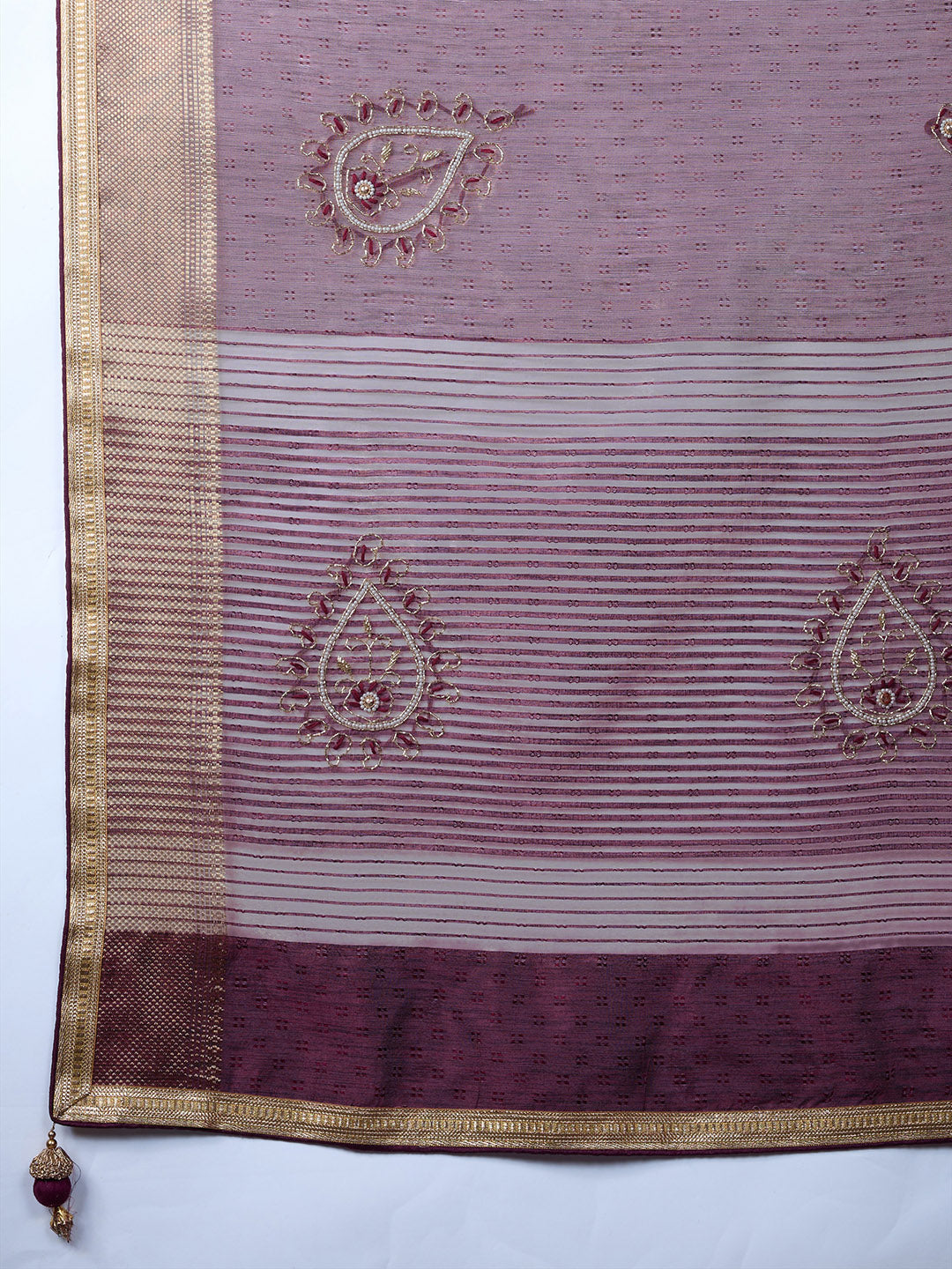 Woven Border Linen Saree