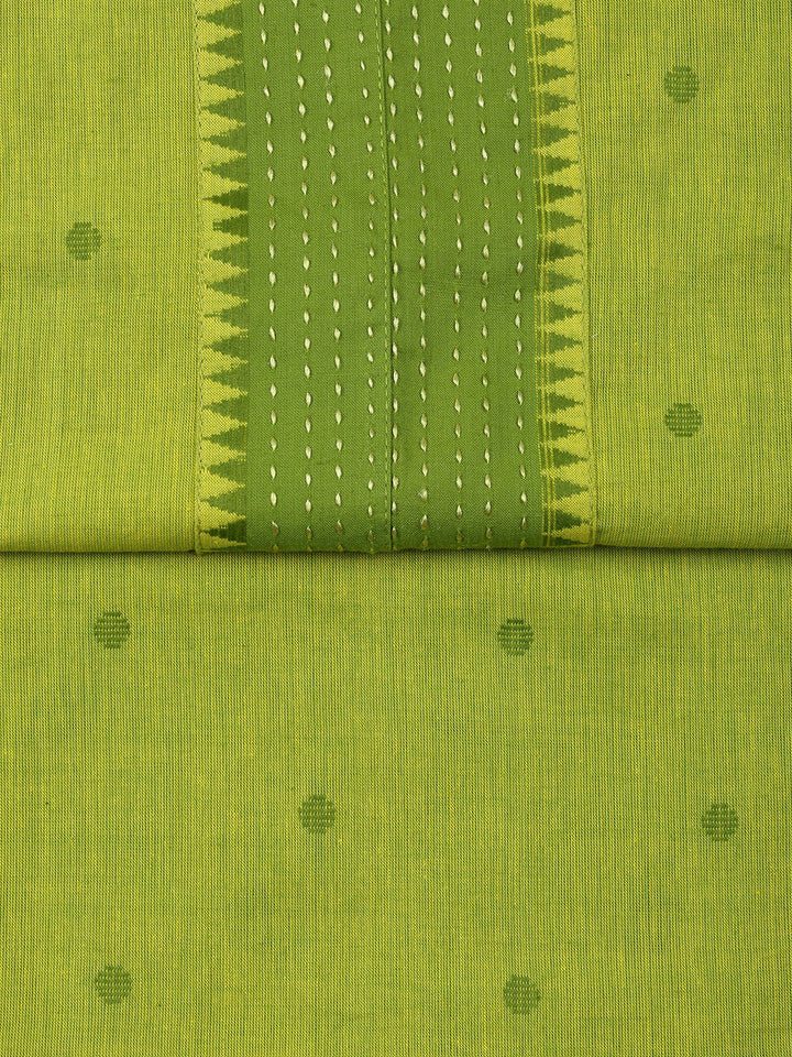 Plain Cotton Blend Unstitched Suit Piece With Dupatta