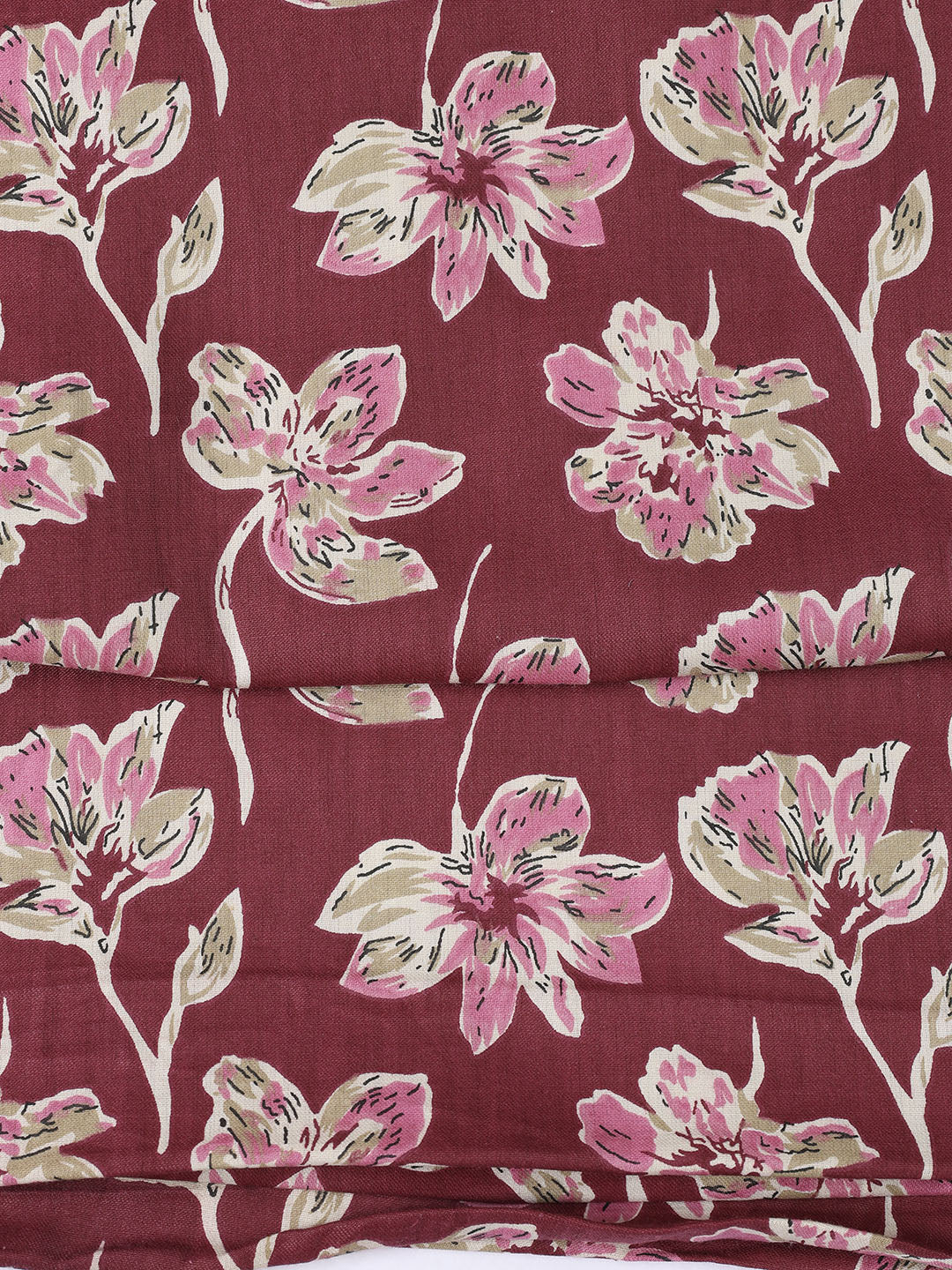 Printed Cotton Blend Unstitched Suit With Dupatta