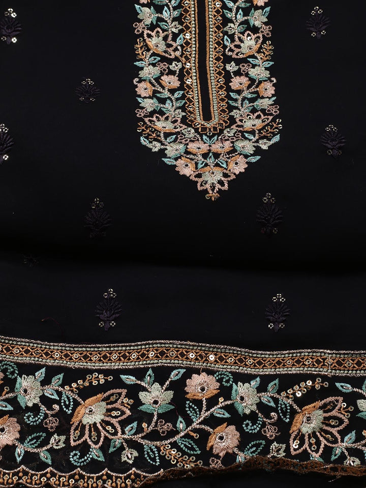 Stone Embroidery Georgette Unstitched Suit Piece With Dupatta