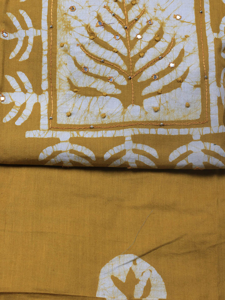 Printed Cotton Blend Unstitched Suit With Dupatta