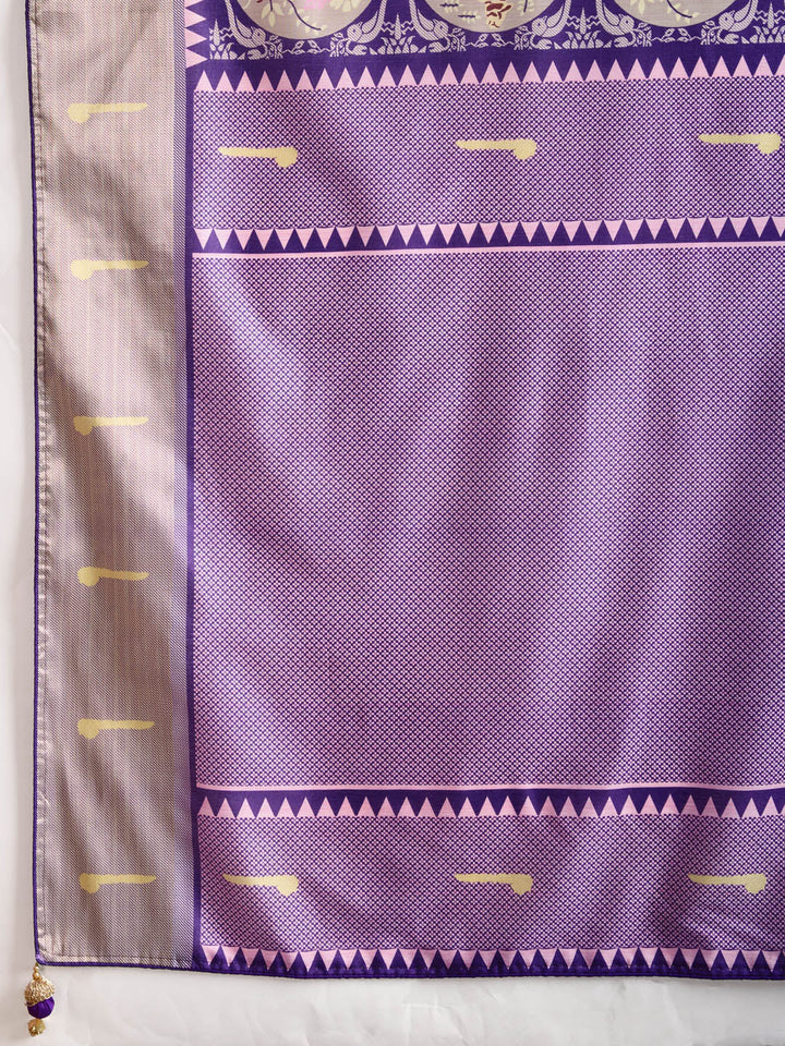 Zari Jaal Woven Art Silk Saree