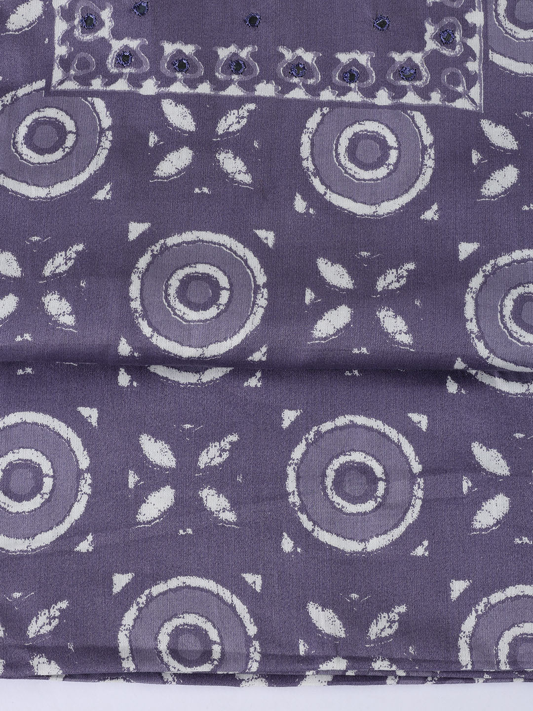 Printed Cotton Blend Unstitched Suit With Dupatta