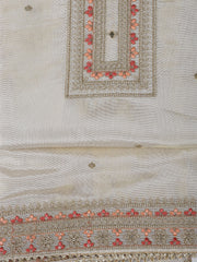 Neck Embroidery Tissue Unstitched Suit With Dupatta