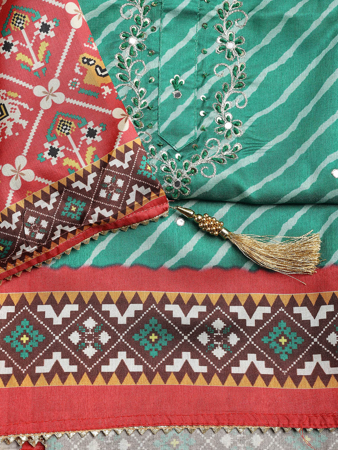Cotton Blend Unstitched Suit Piece With Dupatta