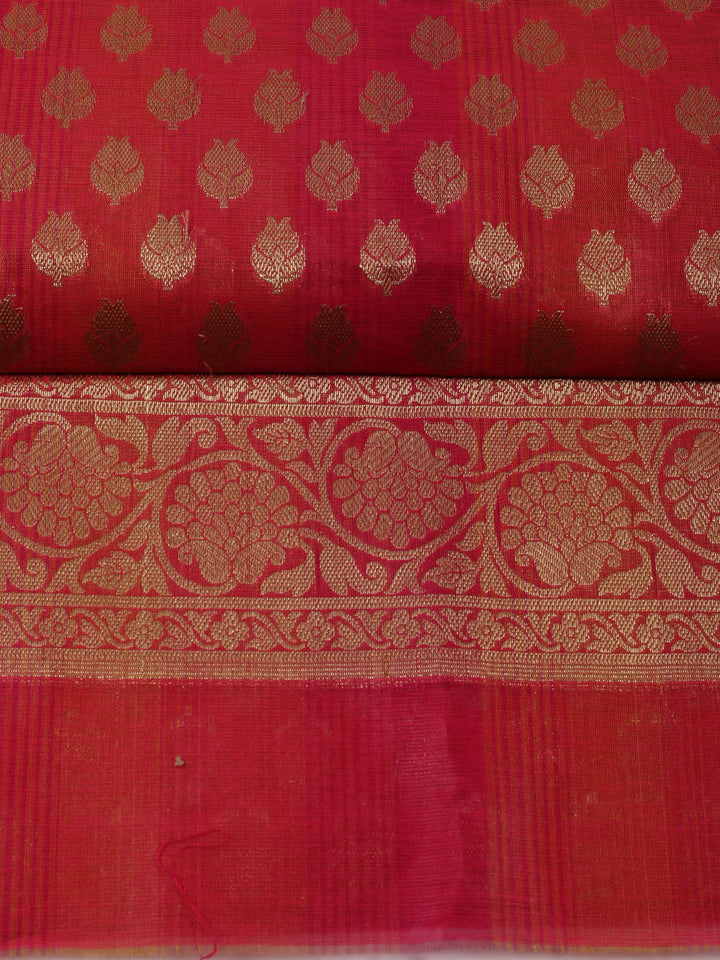 Woven Design Chanderi Unstitched Suit With Dupatta
