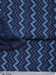 Printed Cotton Blend Unstitched Suit With Dupatta