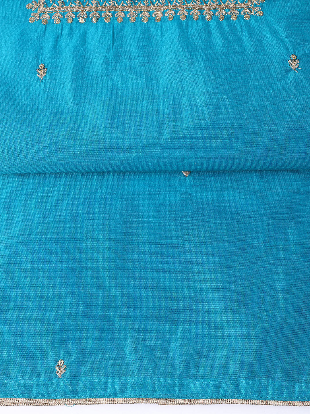 Neck Embroidered Chanderi Unstitched Suit Piece With Dupatta