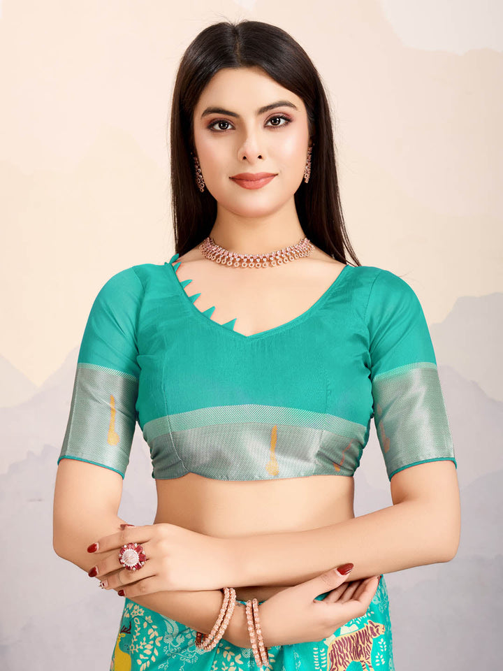 Zari Jaal Woven Art Silk Saree