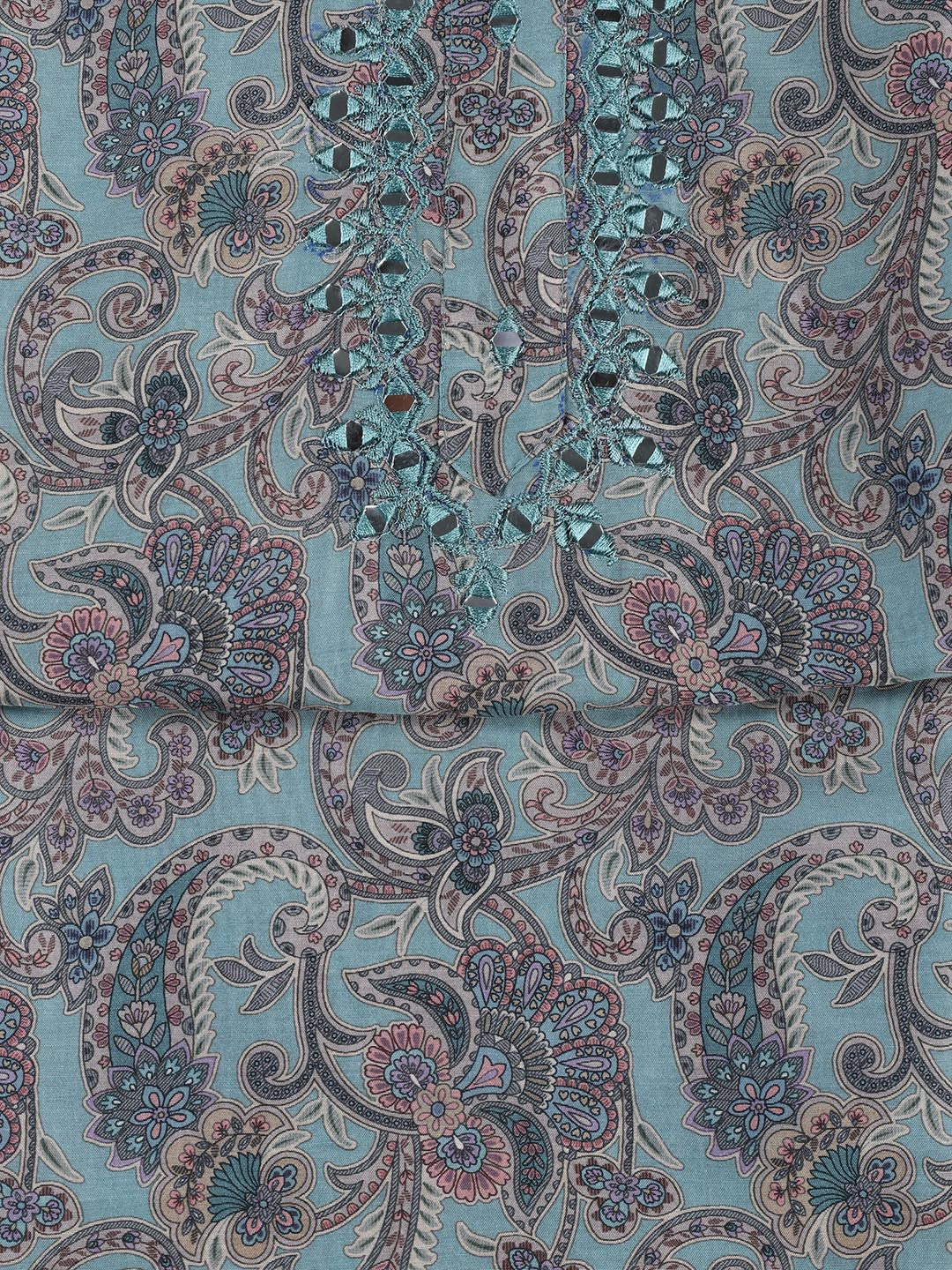 Floral Printed Muslin Unstitched Suit Piece With Dupatta
