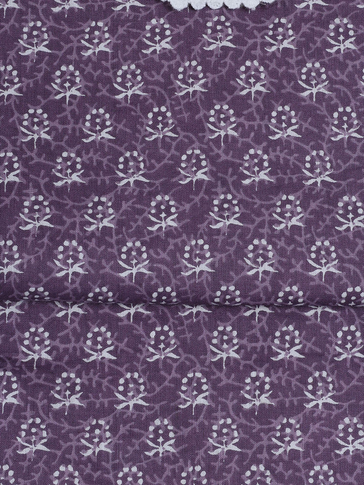 Neck Work Cotton Blend Unstitched Suit With Dupatta