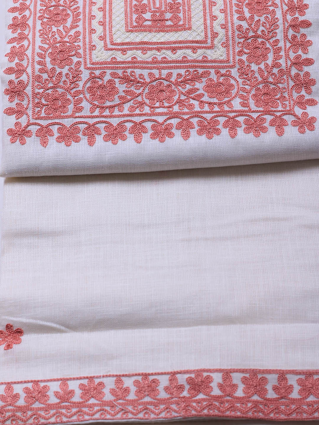 Neck Embroidery Cotton Blend Unstitched Suit With Dupatta