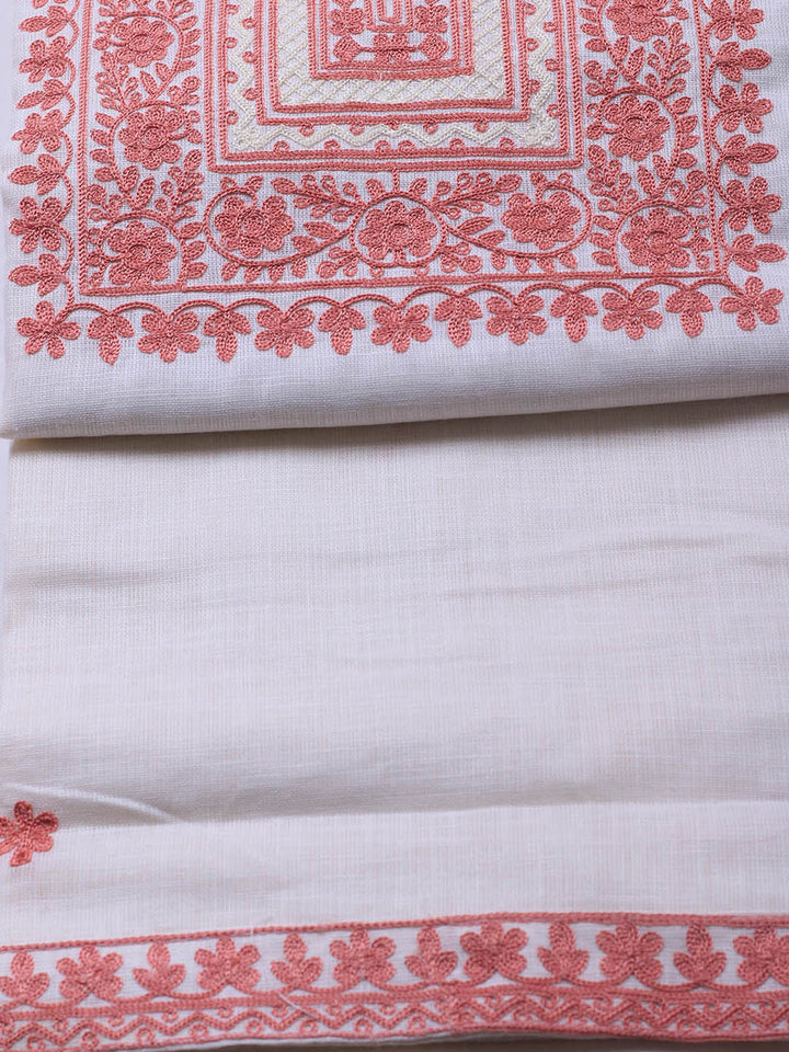 Neck Embroidery Cotton Blend Unstitched Suit With Dupatta