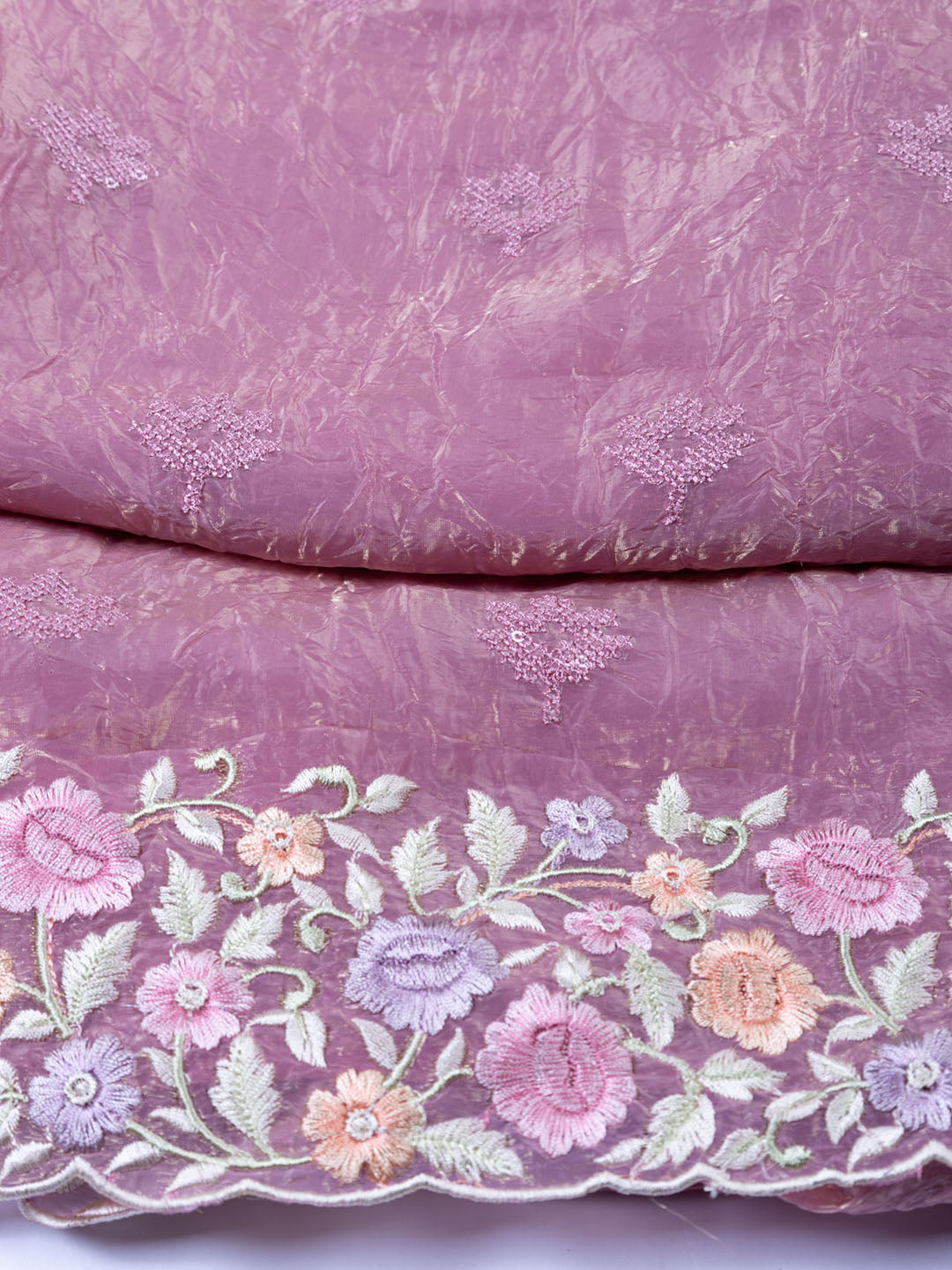 Embroidered Tissue Unstitched Suit With Dupatta