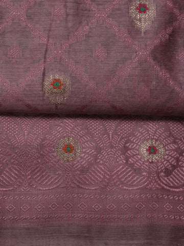 Woven Banarasi Chanderi Unstitched Suit With Dupatta