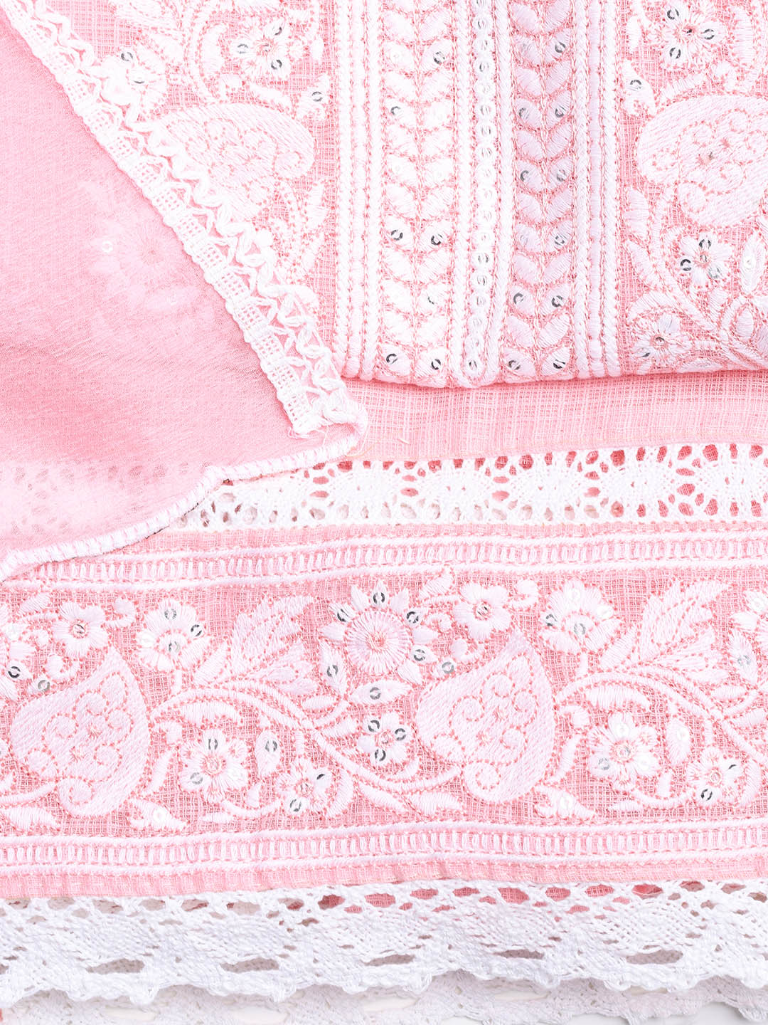 Embroidered Cotton Blend Unstitched Suit Piece With Dupatta