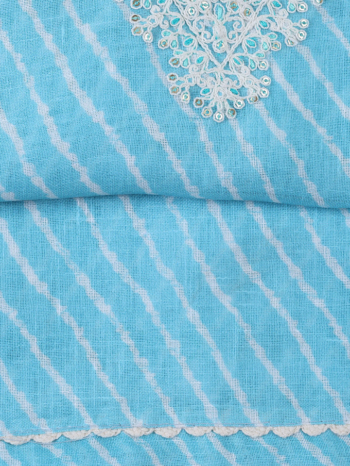 Floral Printed Linen Unstitched Suit With Dupatta