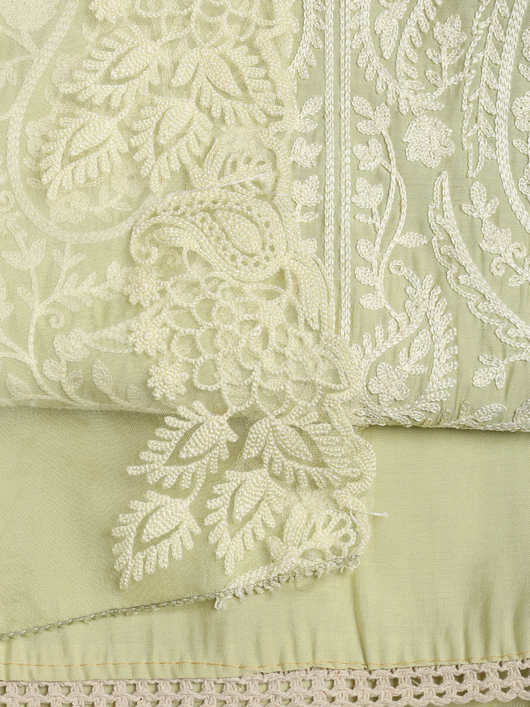 Cotton Blend Unstitched Suit Piece With Dupatta