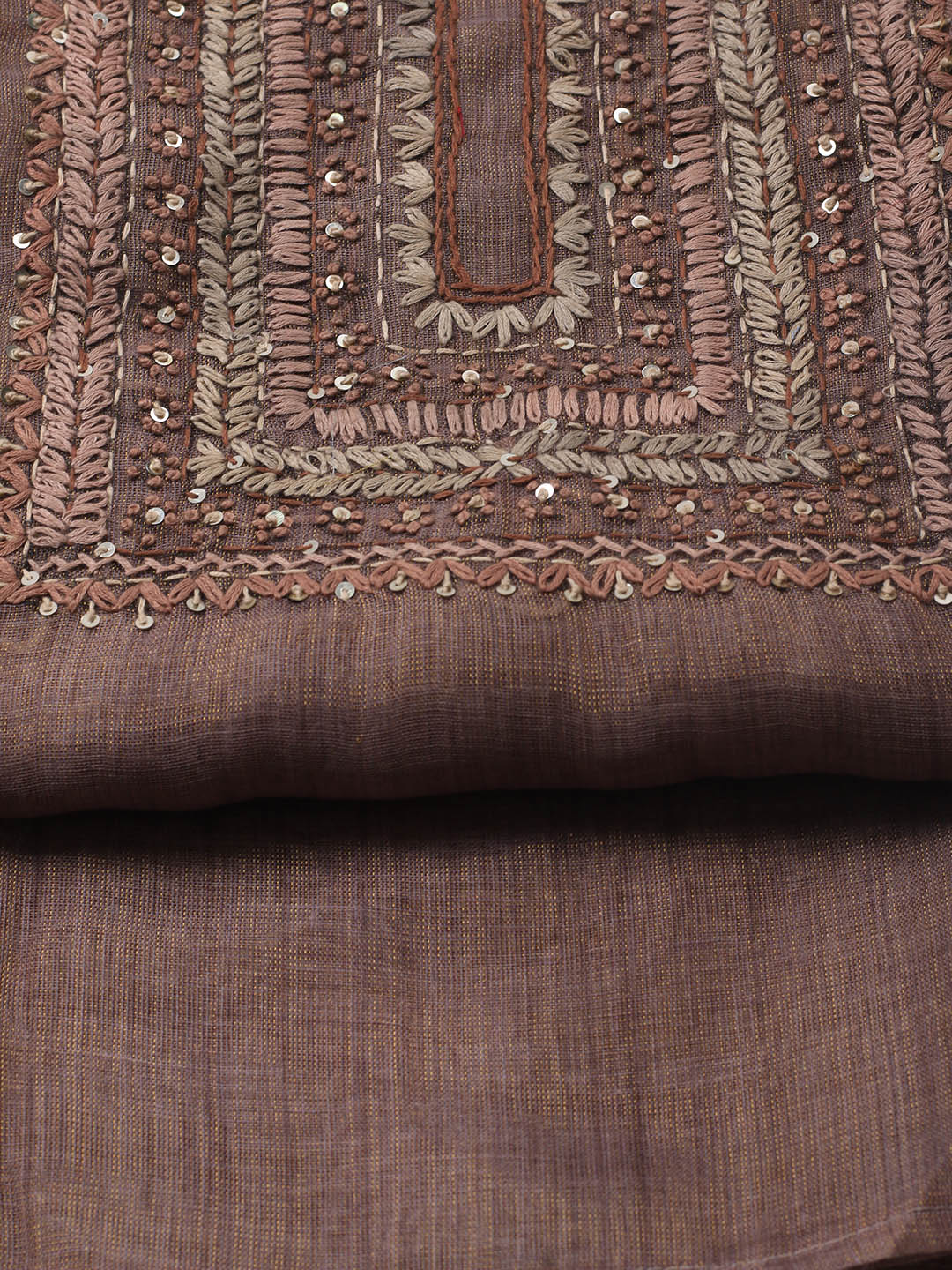 Embroidered Tissue Unstitched Suit Piece With Dupatta