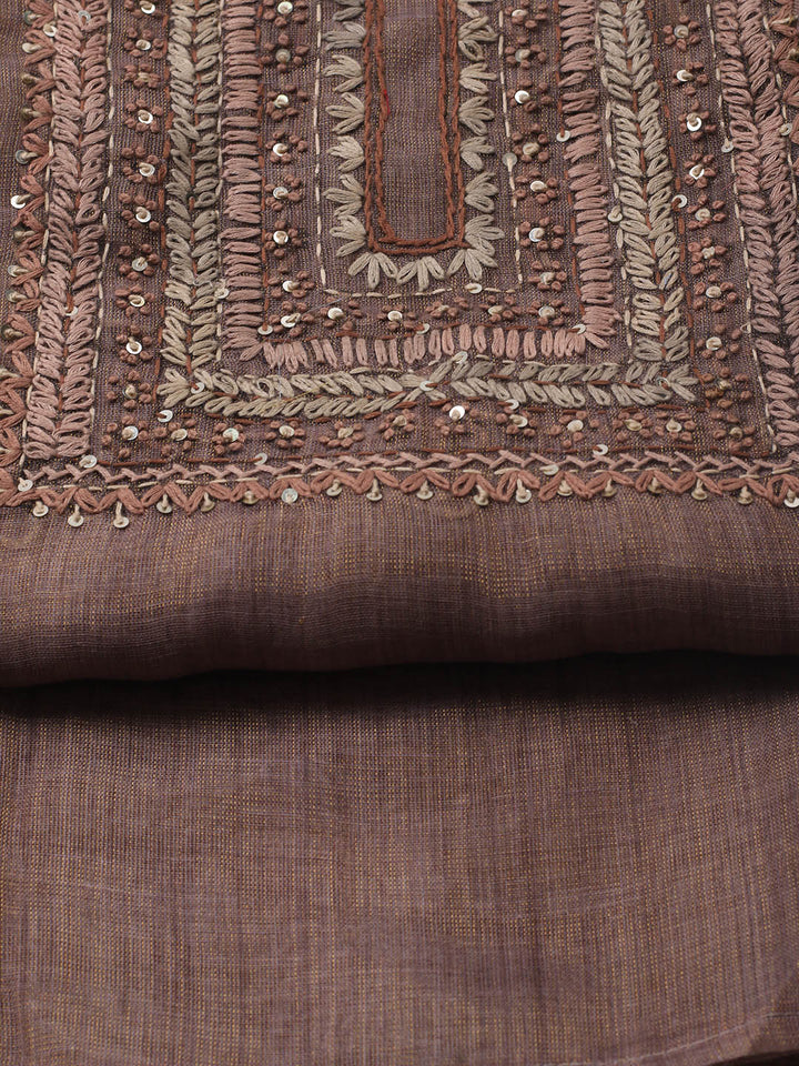 Embroidered Tissue Unstitched Suit Piece With Dupatta