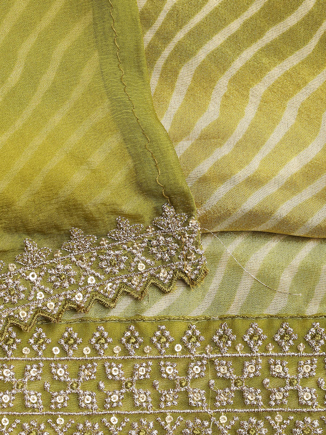 Patch Neck Art Silk Unstitched Suit With Dupatta